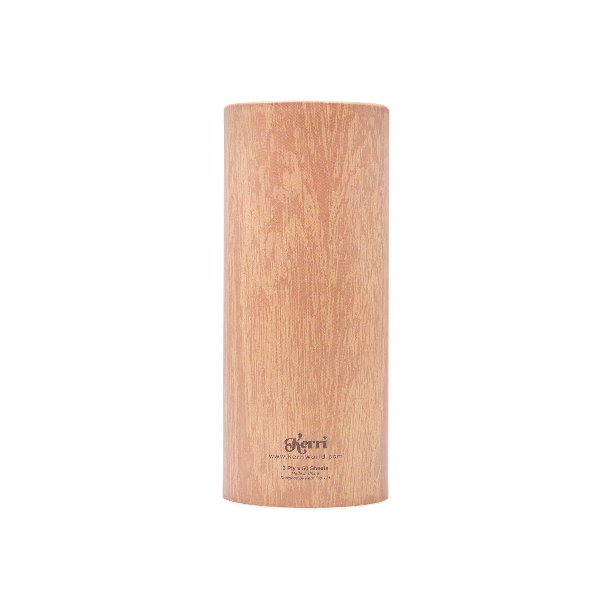 Kerri 100% Pure Pulp Tissue Tube in Wood (Set of 3)