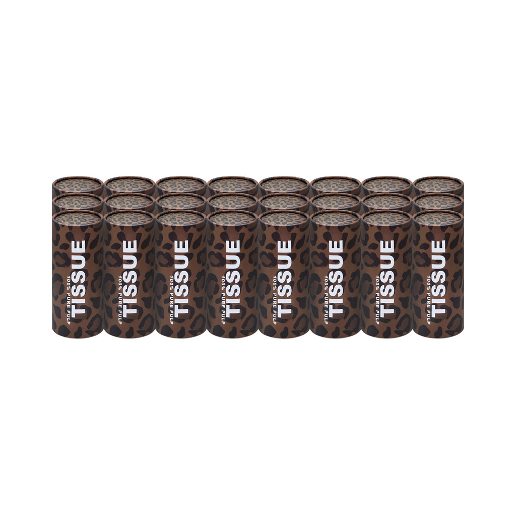 Kerri 100% Pure Pulp Tissue Tube in Leopard (Set of 24)