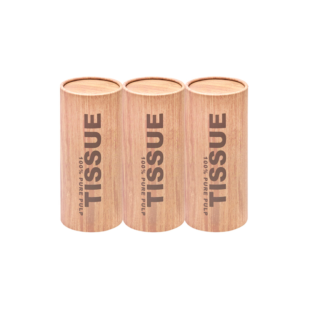 Kerri 100% Pure Pulp Tissue Tube in Wood (Set of 3)