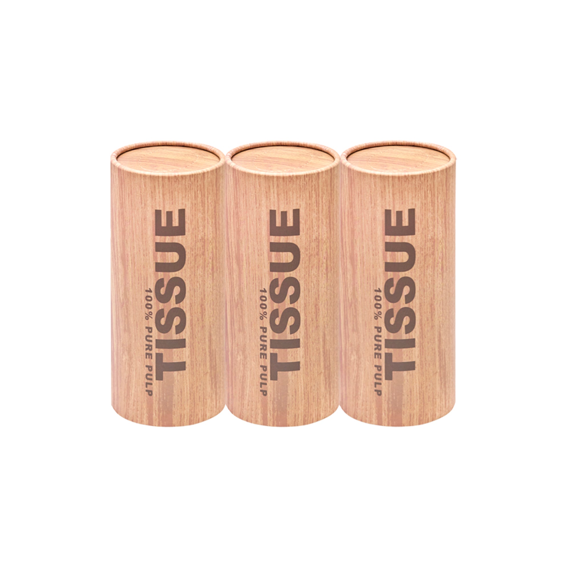 Kerri 100% Pure Pulp Tissue Tube in Wood (Set of 3)